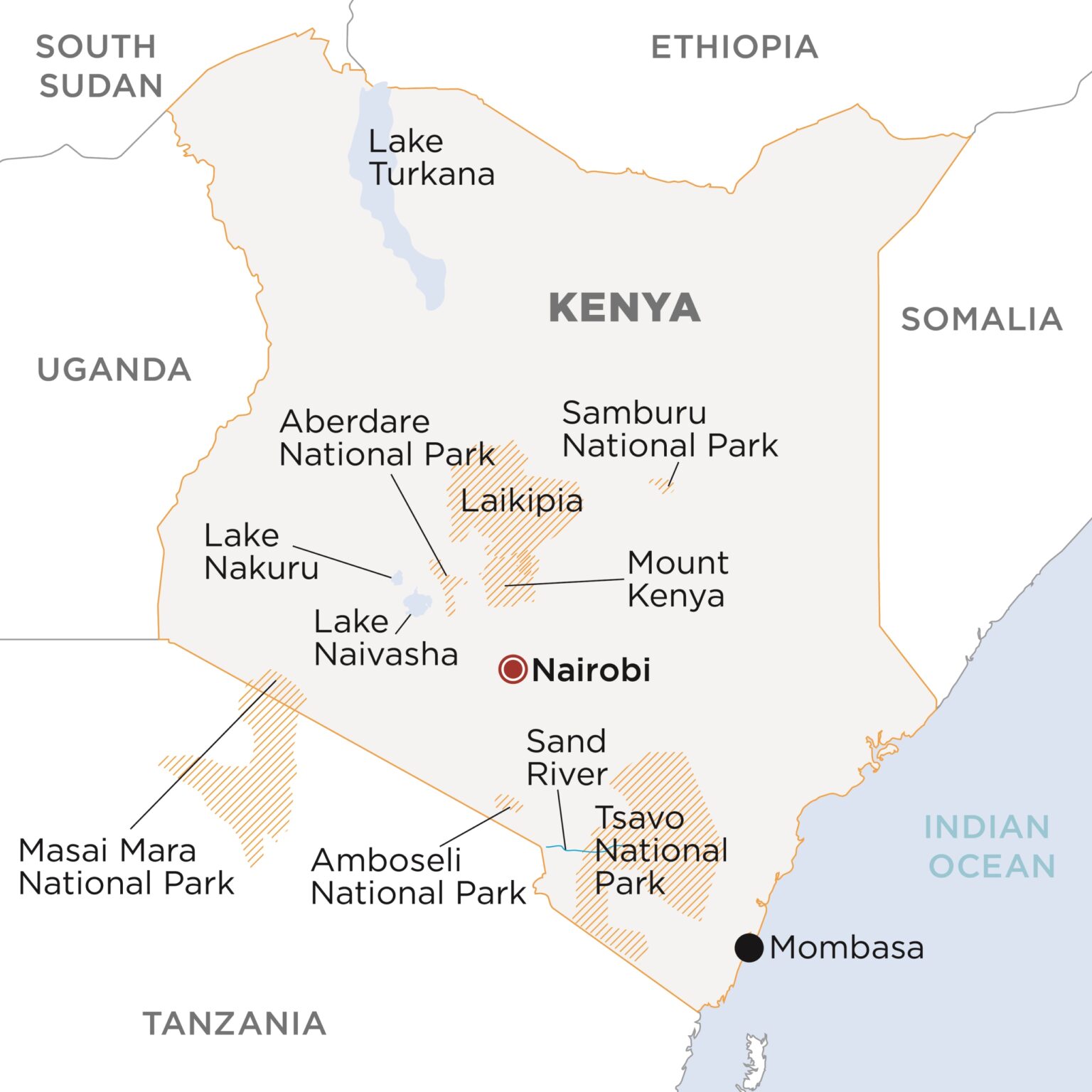 kenya safari map