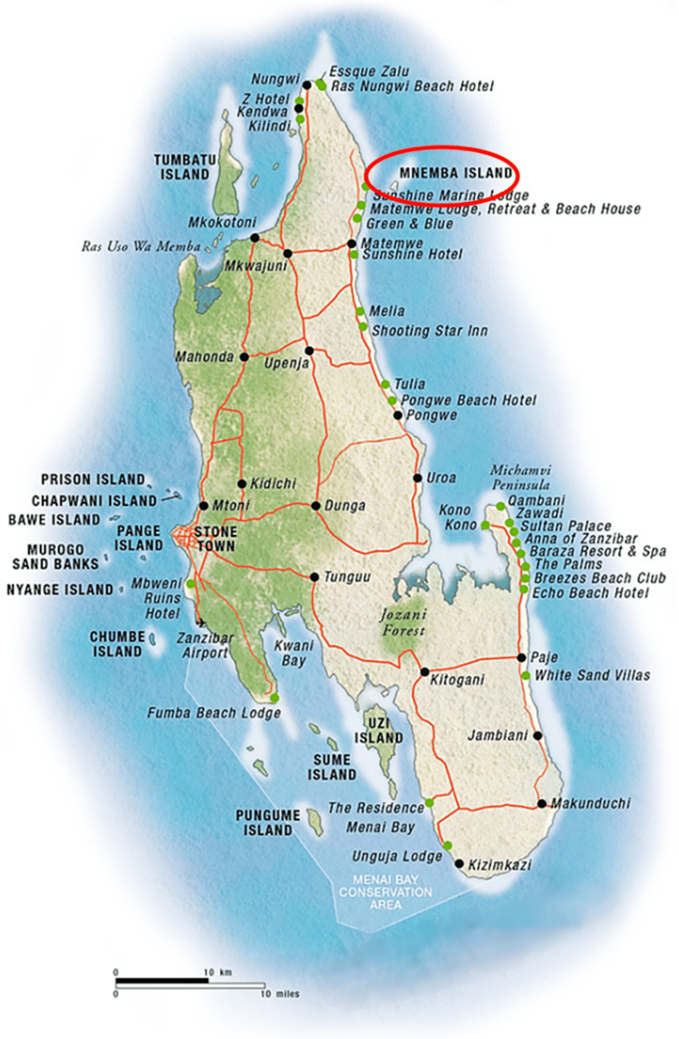 zanzibar safari map